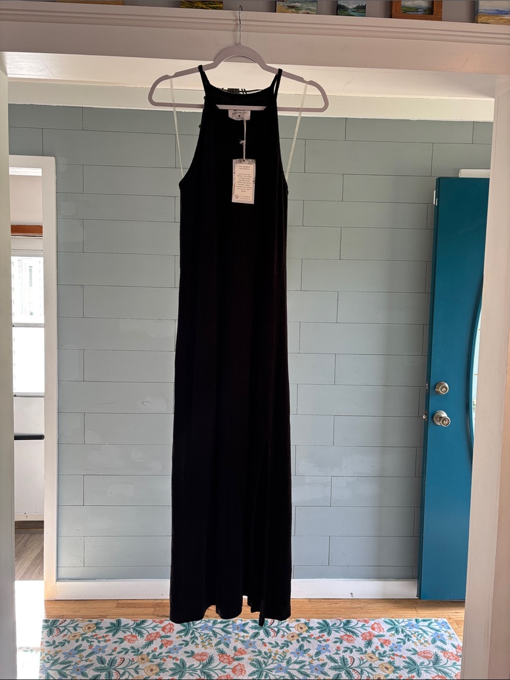 SOUTHCOTT Threads‎ Black High-Neck Maxi Slip Dress